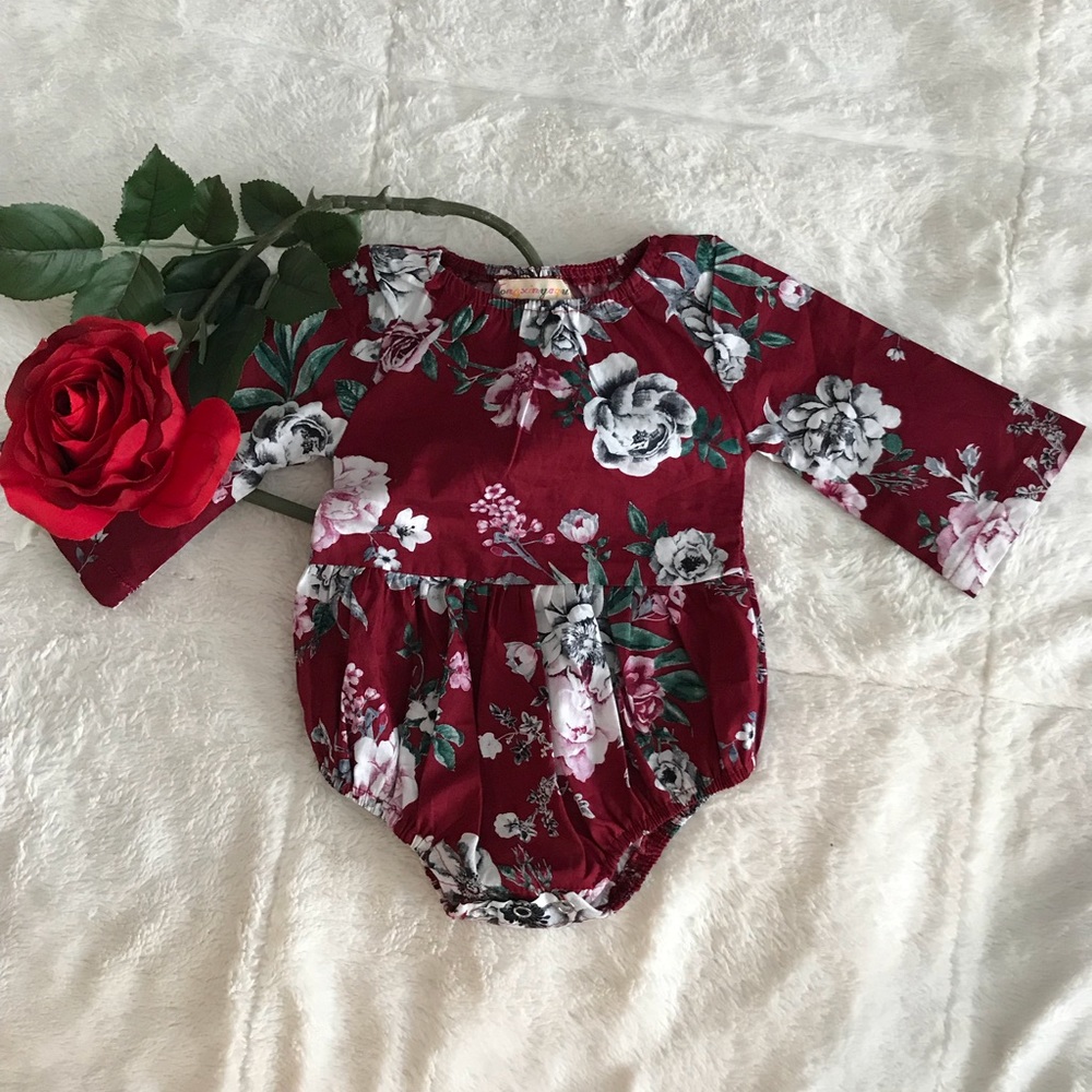 Maroon baby onesie